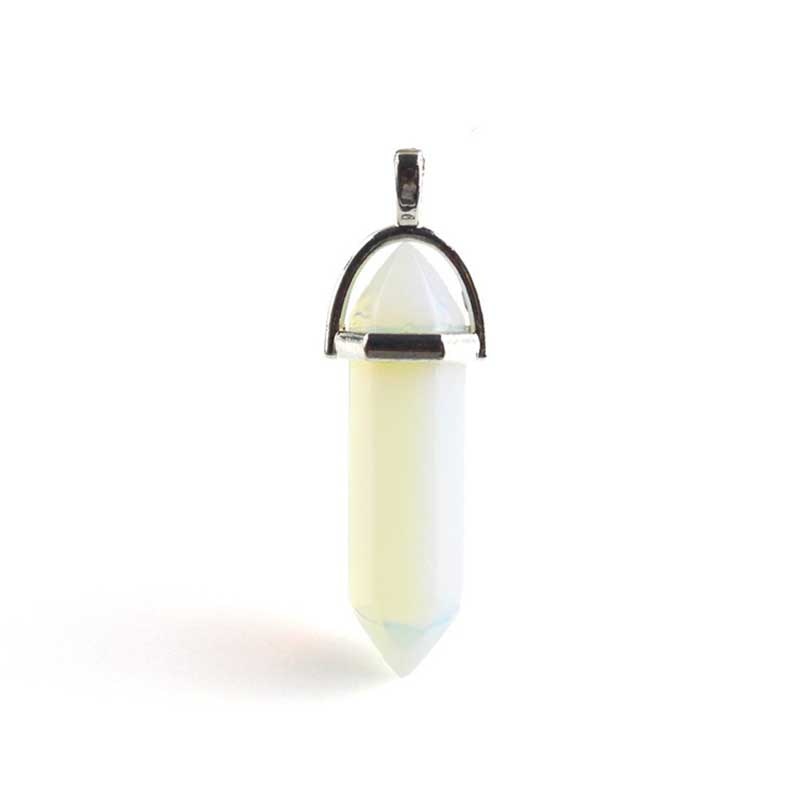 Natural double terminated crystal pendant