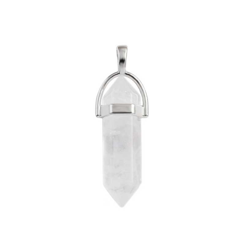 Natural double terminated crystal pendant
