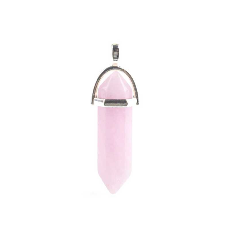 Natural double terminated crystal pendant