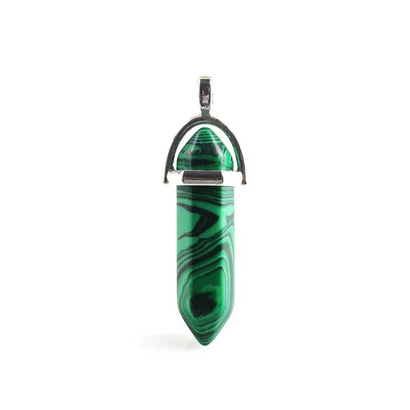 Natural double terminated crystal pendant