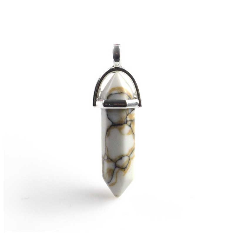 Natural double terminated crystal pendant
