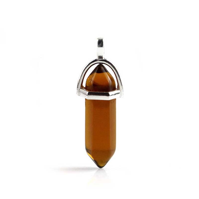 Natural double terminated crystal pendant