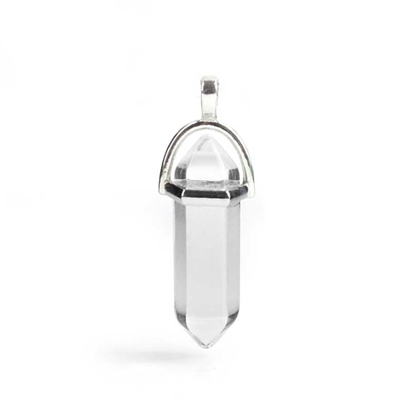 Natural double terminated crystal pendant