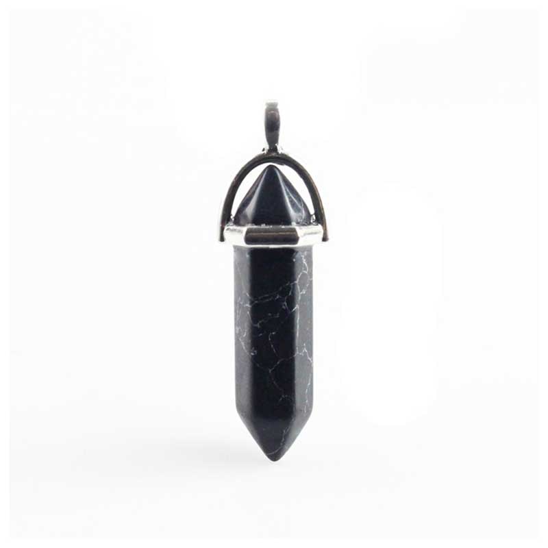 Natural double terminated crystal pendant