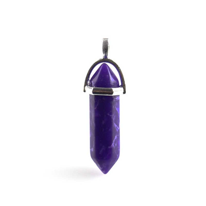 Natural double terminated crystal pendant