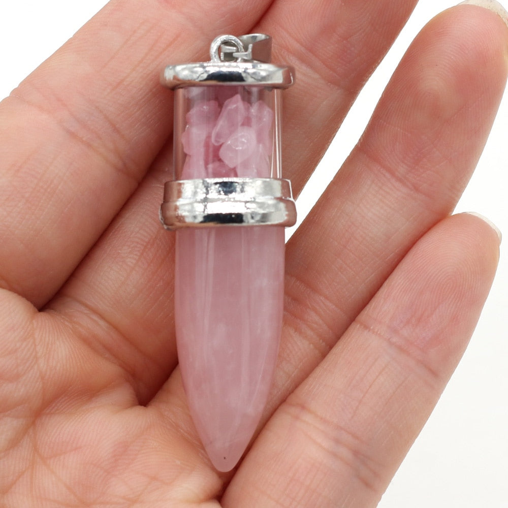 Natural chip topped Stone Pendulum