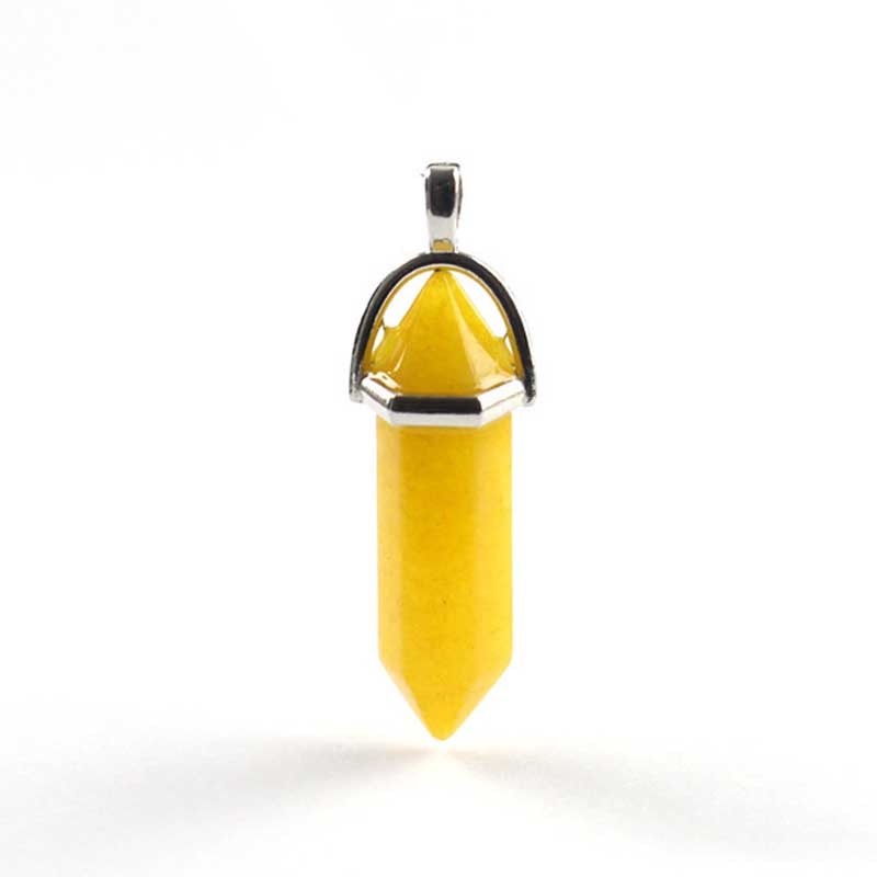 Natural double terminated crystal pendant