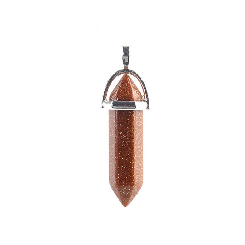 Natural double terminated crystal pendant