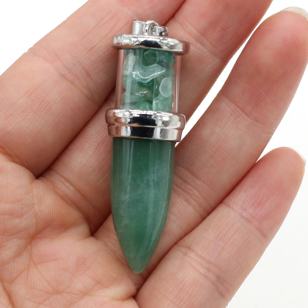 Natural chip topped Stone Pendulum