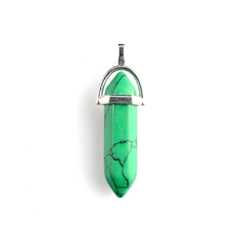 Natural double terminated crystal pendant