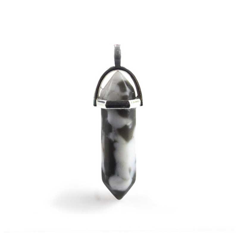 Natural double terminated crystal pendant
