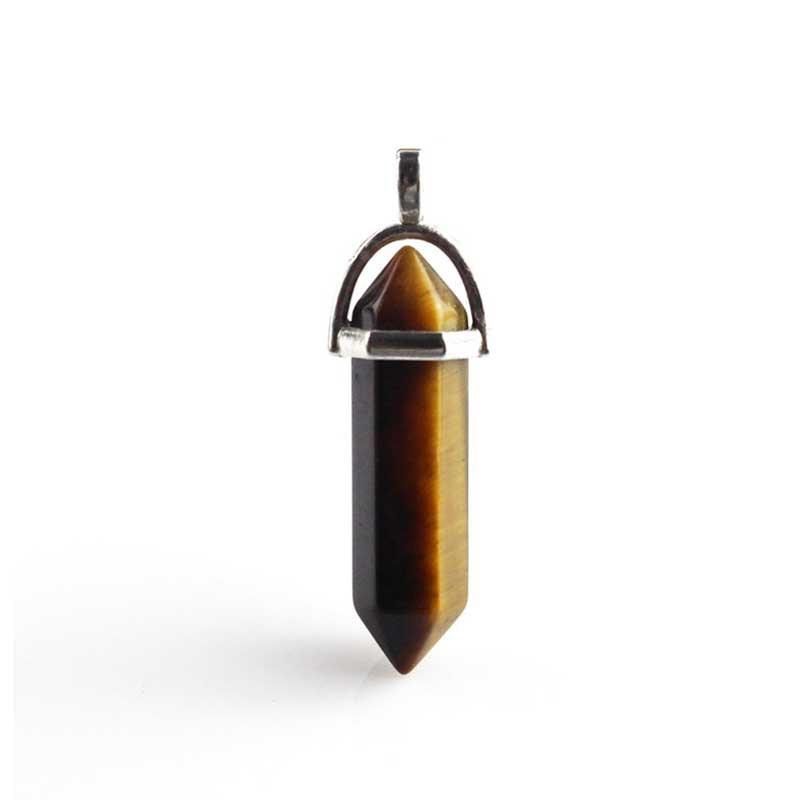 Natural double terminated crystal pendant