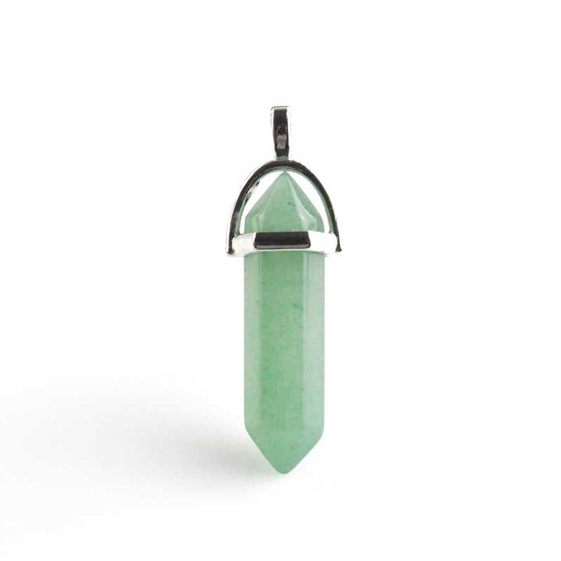 Natural double terminated crystal pendant