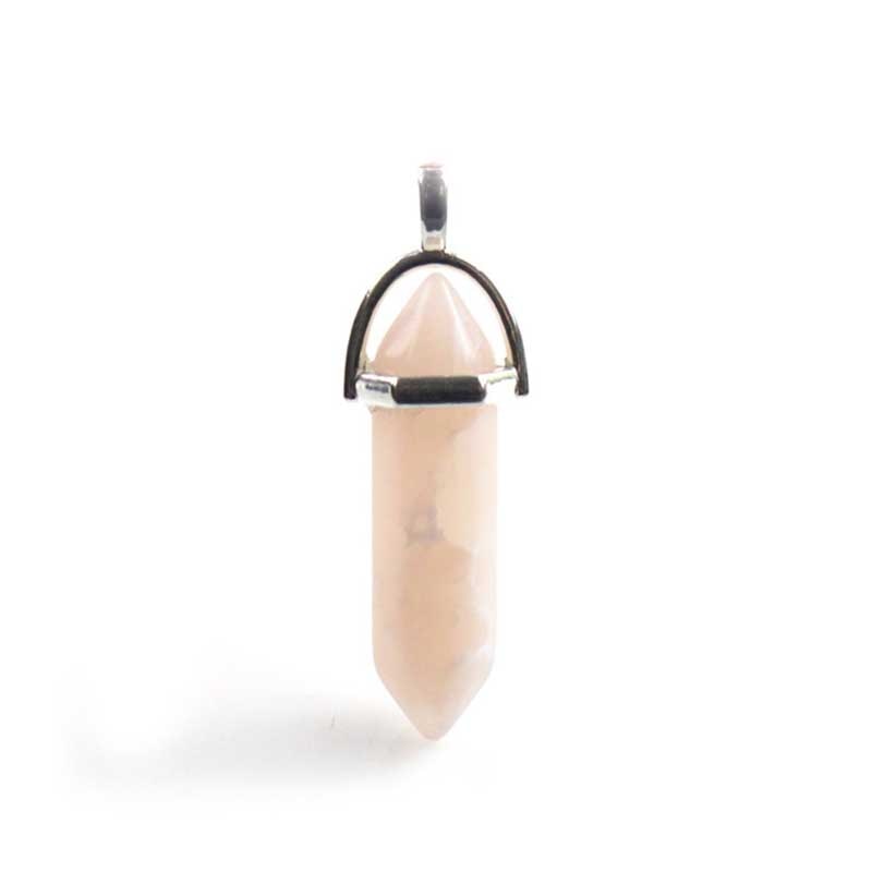 Natural double terminated crystal pendant