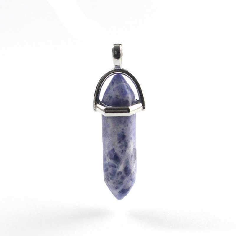 Natural double terminated crystal pendant