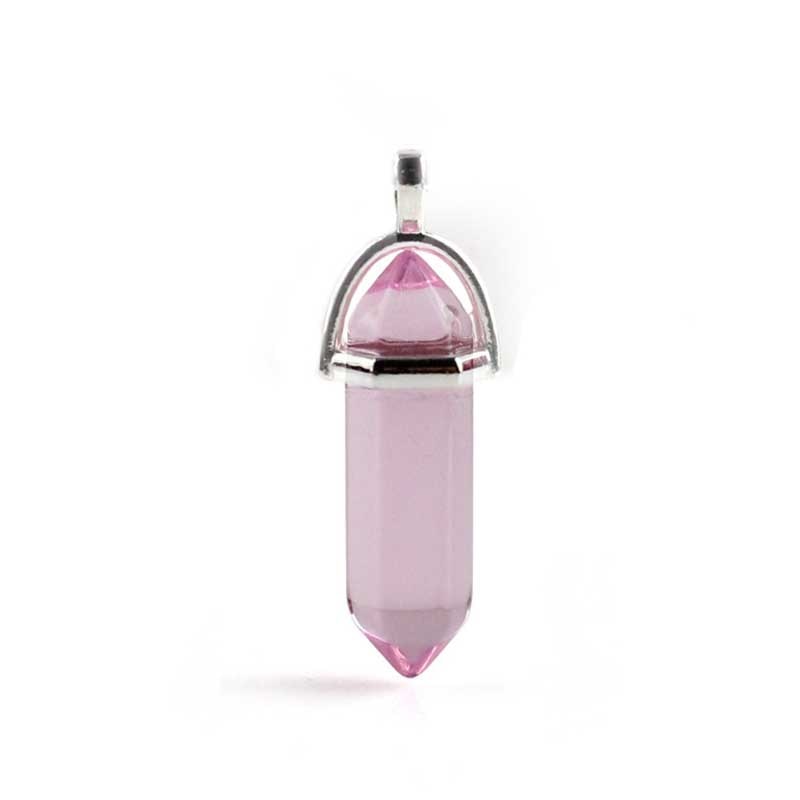Natural double terminated crystal pendant