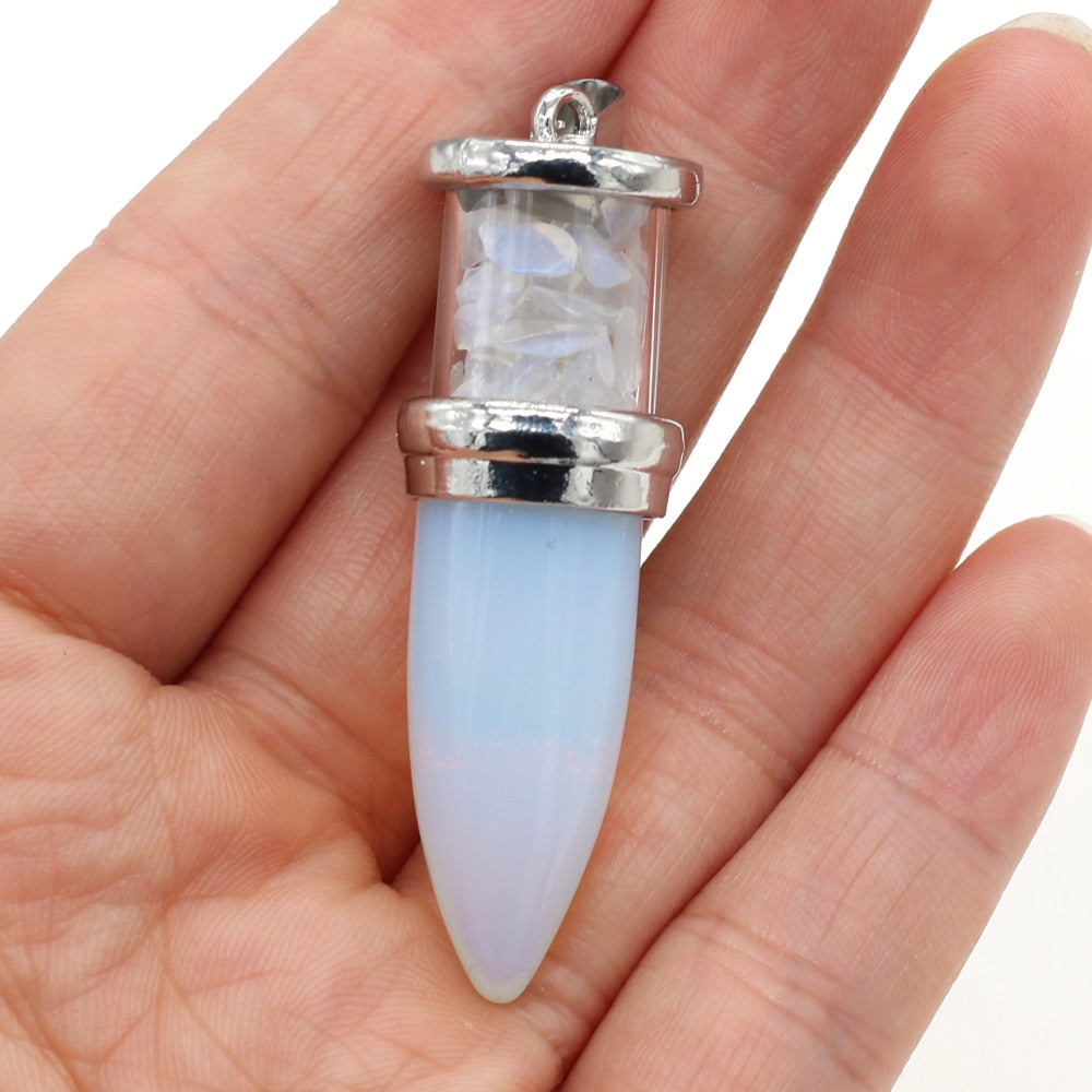 Natural chip topped Stone Pendulum