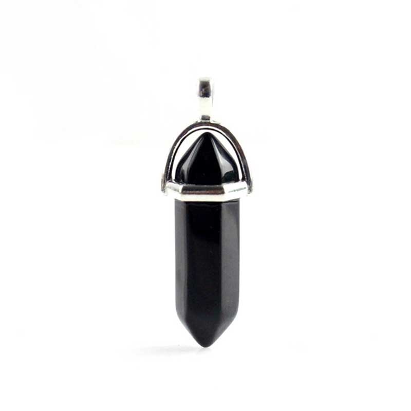 Natural double terminated crystal pendant