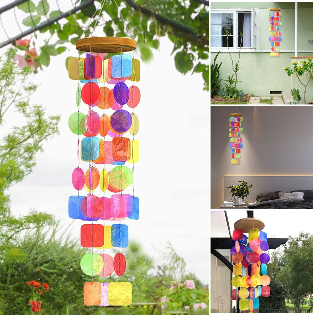 Rainbow Wind Chimes Shell for in or outdoor