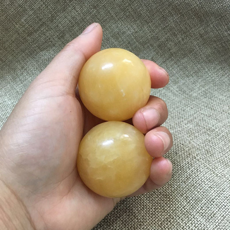 1Pair 50mm Natural Jade Baoding Ball Fitness Handball Quartz Sphere