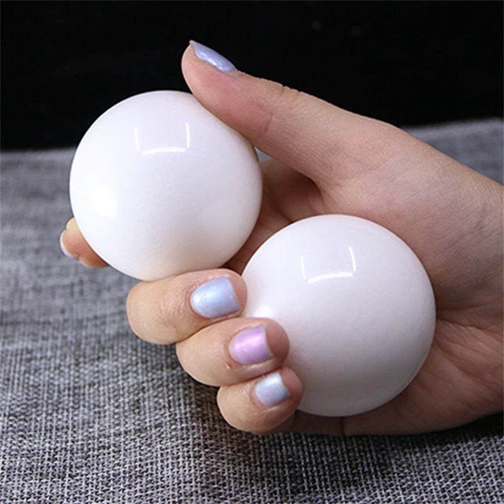 1Pair 50mm Natural Jade Baoding Ball Fitness Handball Quartz Sphere