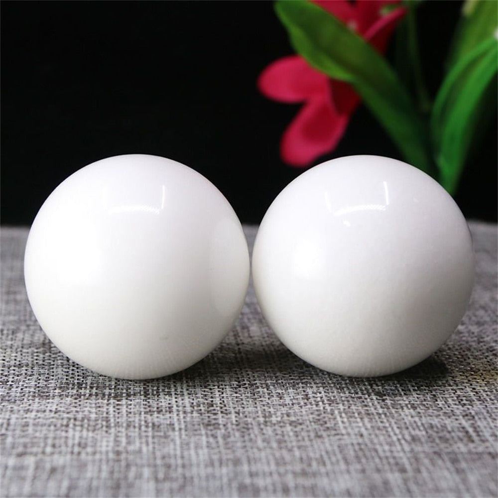 1Pair 50mm Natural Jade Baoding Ball Fitness Handball Quartz Sphere